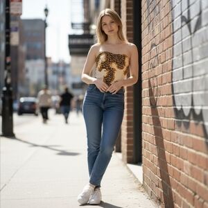 Miaou x Urban Outfitters Leopard and Baroque Strapless Top